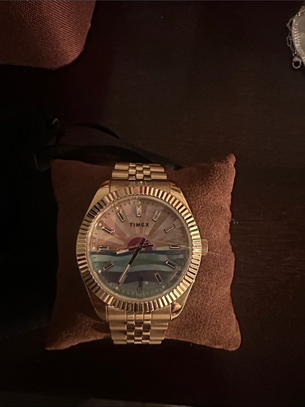 Jacquie Aiche Gold Tone Bracelet Watch with Iridescent Mother-of-Pearl Dial